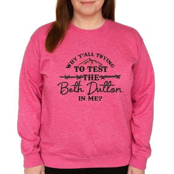 Sweatshirt Beth Dutton Yellowstone women's SZ M red black graphic worded - Picture 1 of 8